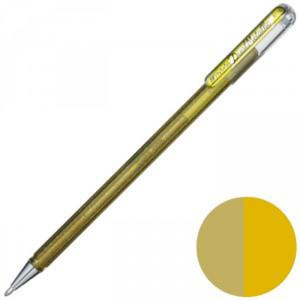 Ручка гелевая "Pentel Hybrid Dual Metallic" 1.0 мм, чернила "хамелеон", корп. золото арт. K110-DXX