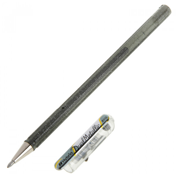 Ручка гелевая "Pentel Hybrid Dual Metallic" 1.0 мм, чернила "хамелеон", корп. серебро арт. K110-DZX