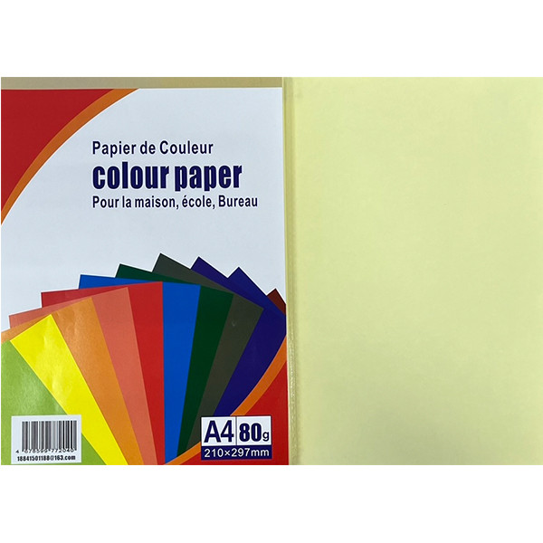 Бумага Colour Paper A4 100л/пач 80 гр Light Yellow (1/25) арт. CPP-04