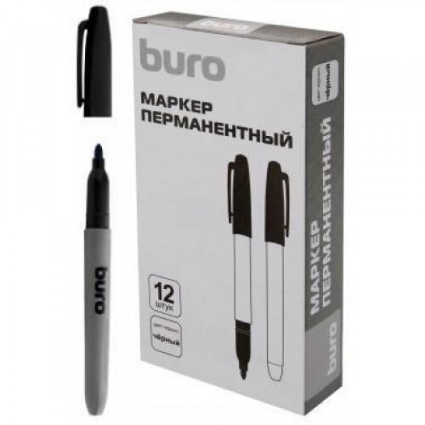 Маркер "Buro" перманентный, наконечник 2.5мм,черный арт. 1487302