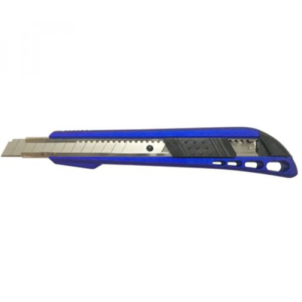 Нож канцелярский "Lamark" 9 мм корпус soft touch, синий арт. CK0210