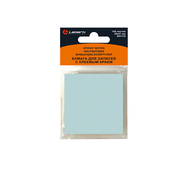 Бумага для заметок с клеевым краем "Lamark" 38х51 мм  голубая пастель 1/12 арт. SN1110-BL