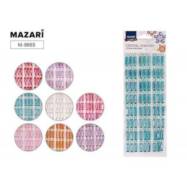 Набор для декорирования "Mazari Ассорти-11" (стразы-наклейки акриловые) 8 дизайнов, 21*7,5 см. арт. M-8665