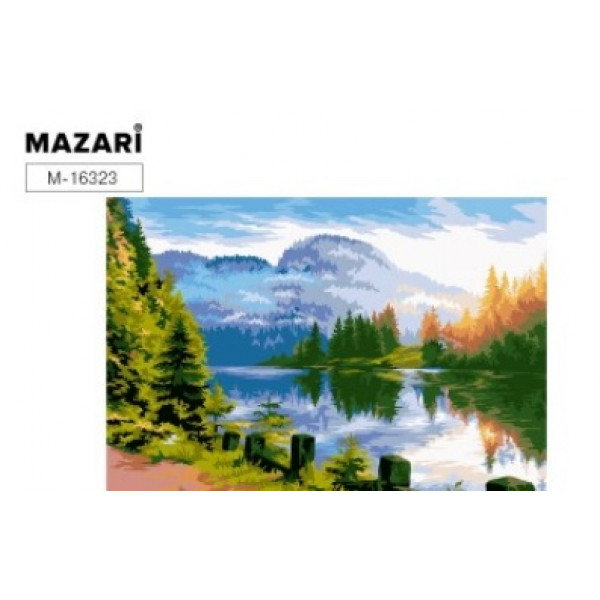 Картина для раскрашивания "Mazari Берег реки"по номерам  40х50см  арт. M-16323