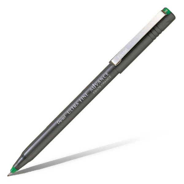 Ручка капиллярная "Pentel Ultra Fine Advance" 0,6мм одноразовая, зеленая арт. SD570-D