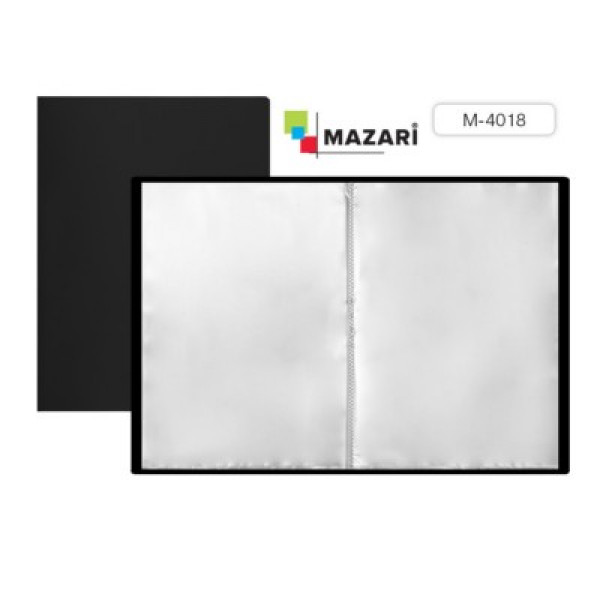 Папка с 100 вкладышами "Mazari" 0.8 мм, черная 1/4 арт. M-4018