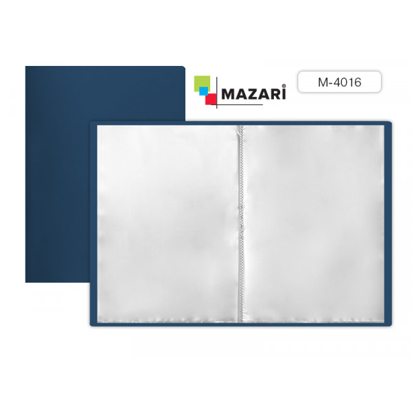 Папка с 80 вкладышами "Mazari" 0.8 мм, синяя 1/4 арт. M-4016