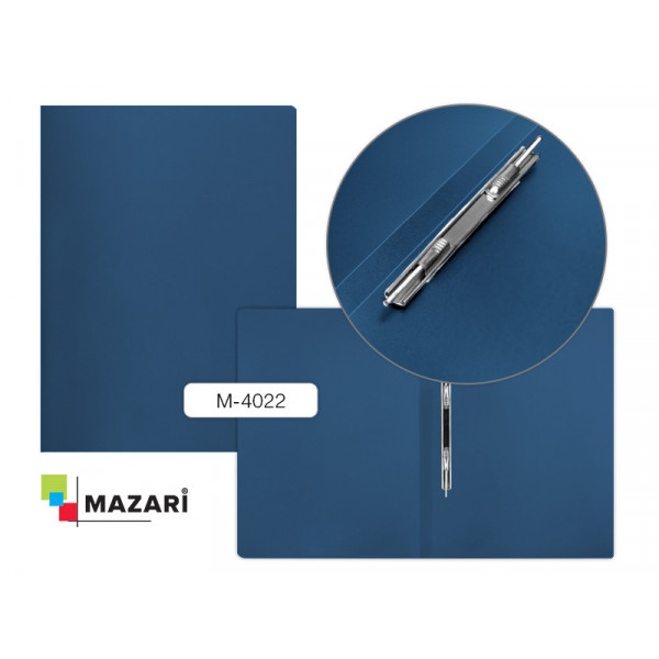 Папка "Mazari" с пружинным скоросш. 0,50 мм синяя арт. M-4022