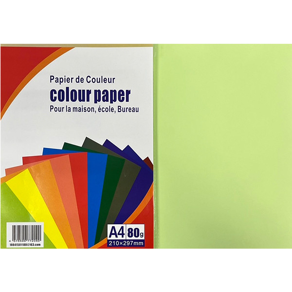 Бумага Colour Paper A4 100л/пач 80 гр Light Green (1/25) арт. CPP-05