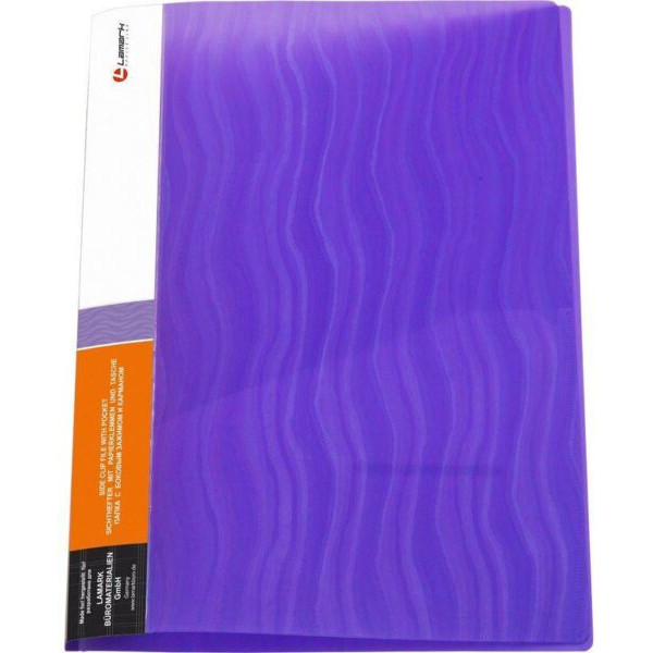 Папка "Lamark Волна" с боковым зажимом+карман 0,6мм, фиолетовая арт. CF0044-WVL