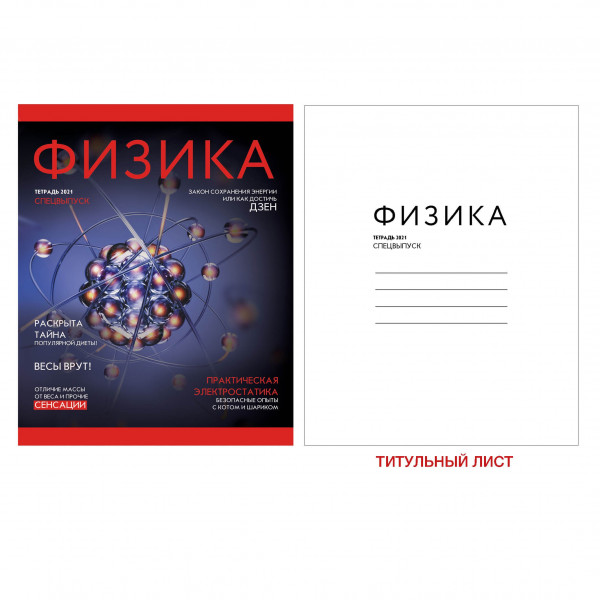 Тетрадь предметная 48 л. Канц-Эксмо "Journal. Физика", скрепка 1/10 арт. ТТ487190