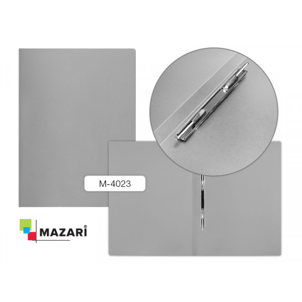 Папка "Mazari" с пружинным скоросш. 0,50 мм серая арт. M-4023