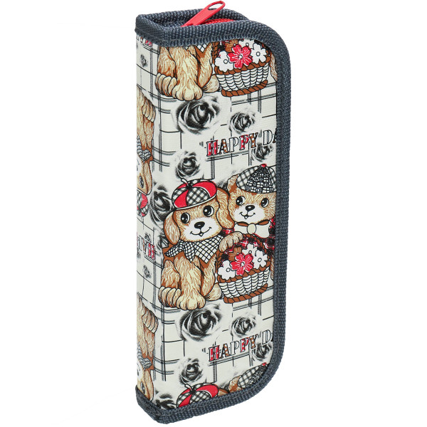 Пенал 1 отд. "Проф-Пресс Собачки" бежевый малый  арт. ПН-8505