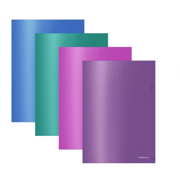 Уголок А4 "ErichKrause Glossy Vivid" непрозрачная ассорти 1/120 арт. ЕК-53320