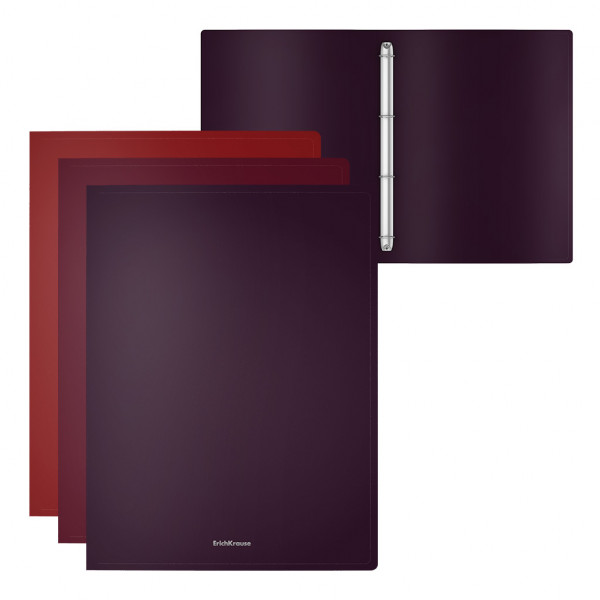 Папка 4 кольца 24мм "ErichKrause Matt Blackberry Marsala" ассорти 1/4 арт. ЕК-54823