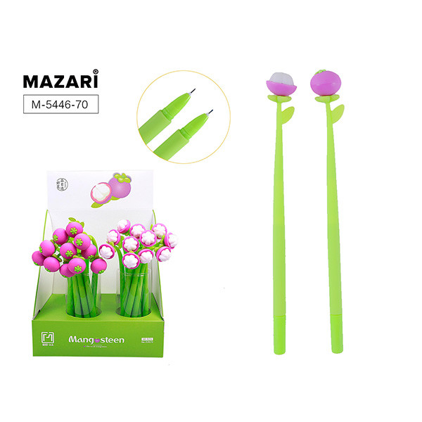 Ручка гелевая "Mazari Mangosteen" 0.5мм игольч., синяя (стерж. 130мм) 1/12/144 арт. M-5446-70