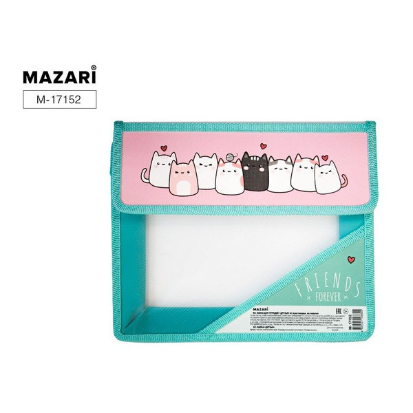 Папка для тетрадей А5 "Mazari ДРУЗЬЯ" пластик на липучке арт. M-17152