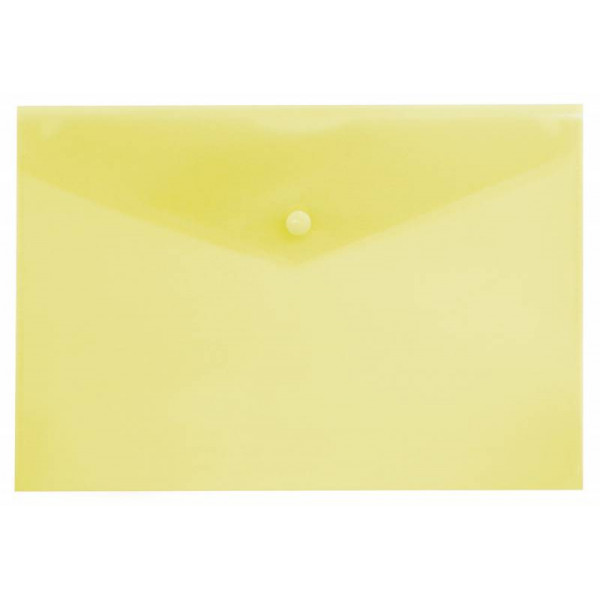 Папка конверт с кнопкой А5 "Бюрократ" 0,18 мм PK804 A5/yel желтый  (1/10/200) арт. PK804 A5/yel