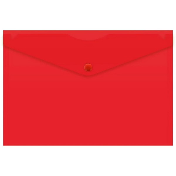 Папка конверт с кнопкой непрозр. А5 "Бюрократ"" 0,18 мм PK804A5NRED красный  (1/10/200)  арт. PK804A5NRED
